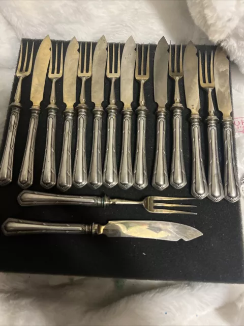 800 Silver Set Of Knives And Forks For 8