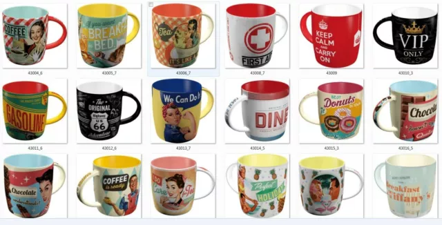 Retro Style Nostalgic Kaffee Tee Tasse Cup cool shabby grosse Auswahl !