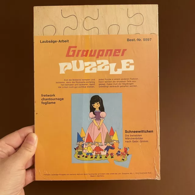 Vintage Märchen Deko Laubsäge Arbeit Puzzle Graupner Felicitas Kuhn 25cm OVP 🎁