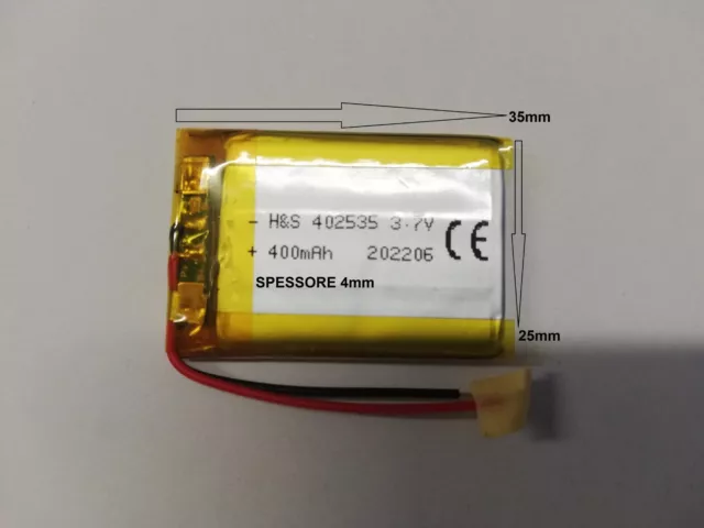 batterie a litio ricaricabili 3.7 v 400mha basso drenaggio dispositivi elettric