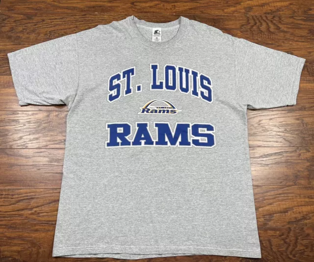 VINTAGE ST LOUIS Rams T Shirt STARTER Mens XL Gray NFL Football Team ...