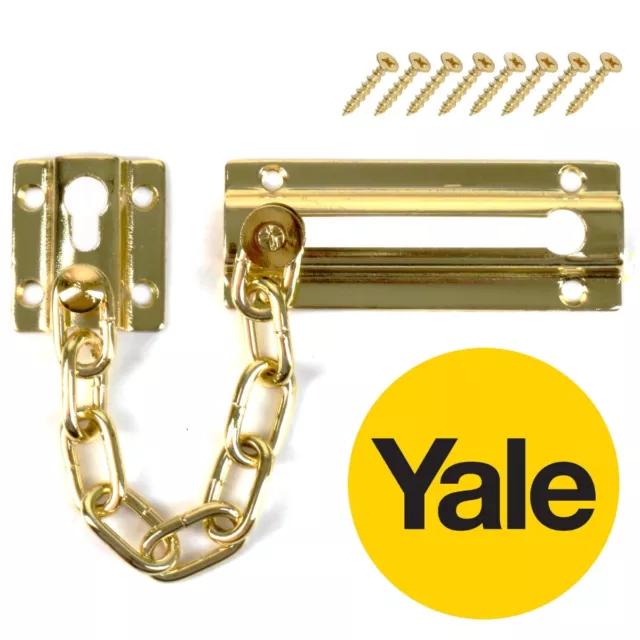 YALE DOOR CHAIN ID CALLER Restrictor Latch Bolt Slide Guard Home Security Lock