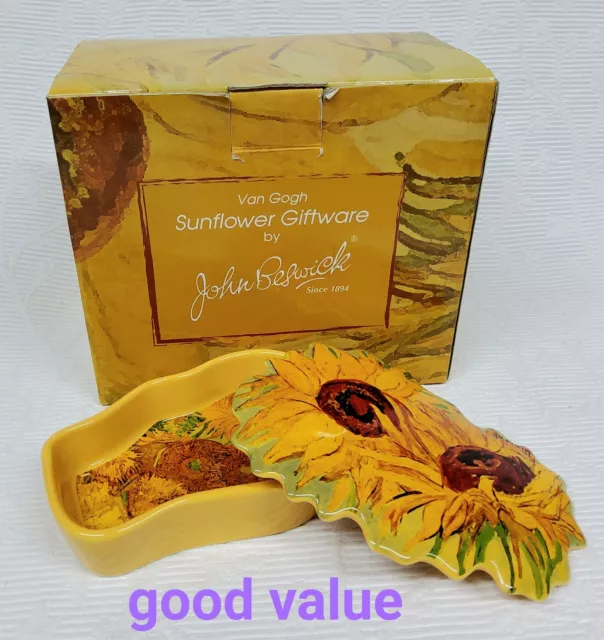 Van Gogh Sunflower Container with Lid by John Beswick Boxed