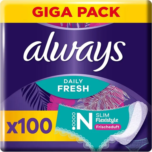 Always Dailies Slipeinlagen Damen Slim Fresh Normal (100 Binden), Giga Pack,