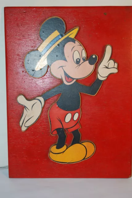 Walt Disney : quadretto in legno TOPOLINO - anni 50/60