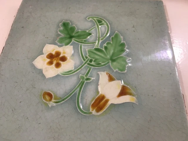 England Rare & Vintage Antique Art Nouveau Majolica Tile C-1900