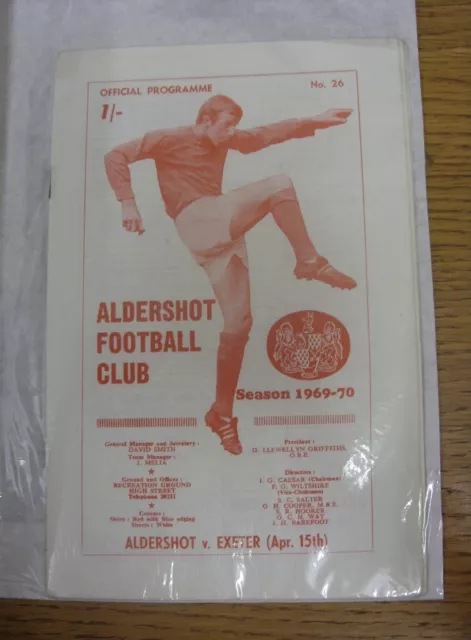 15/04/1970 Aldershot v Exeter City  .  We are pleased to be able to offer this l