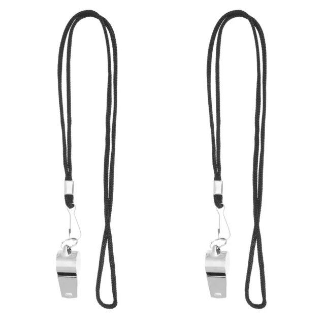 2 Pcs Pfeife Aus Metall Fußball-Schiedsrichterpfeife Lanyard Kinderspielzeug