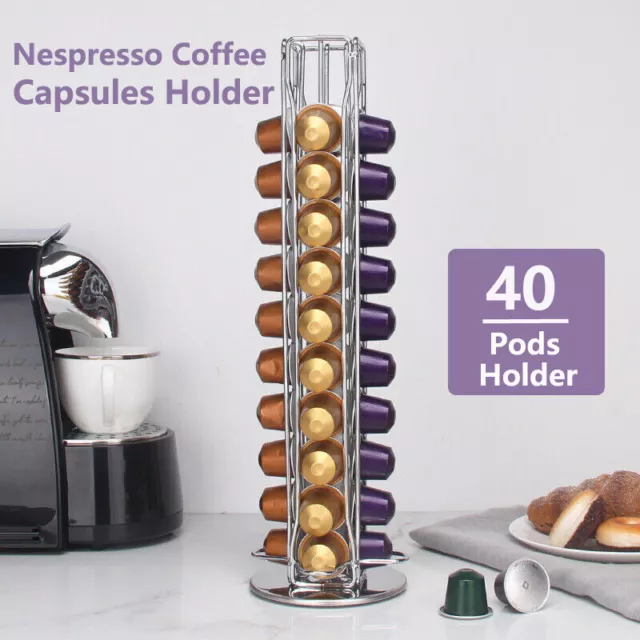 40 Nespresso Coffee Capsules Pod Holder Stand Dispenser Rack Storage Capsule