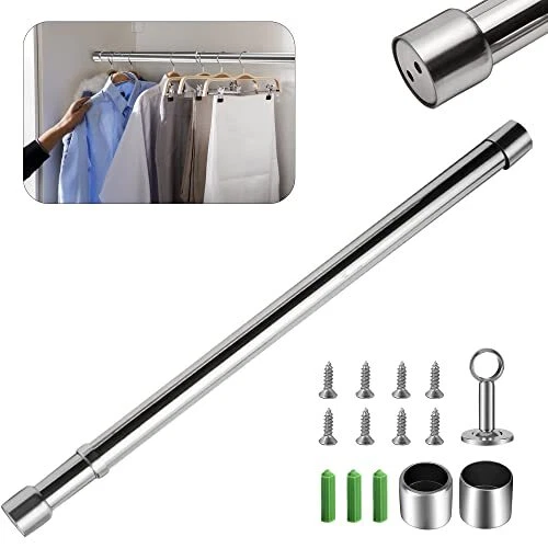 34,3-63 in riel de armario extensible riel de ropa riel extensible acero inoxidable hogar