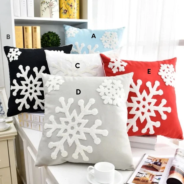 Fundas de almohadas bordadas de lino de algodón 18x18 pulgadas