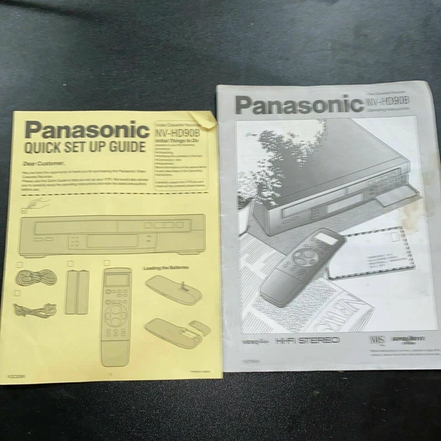 PANASONIC NVHD90B VHS HIFI NICAM Video Recorder Instructions Only £13