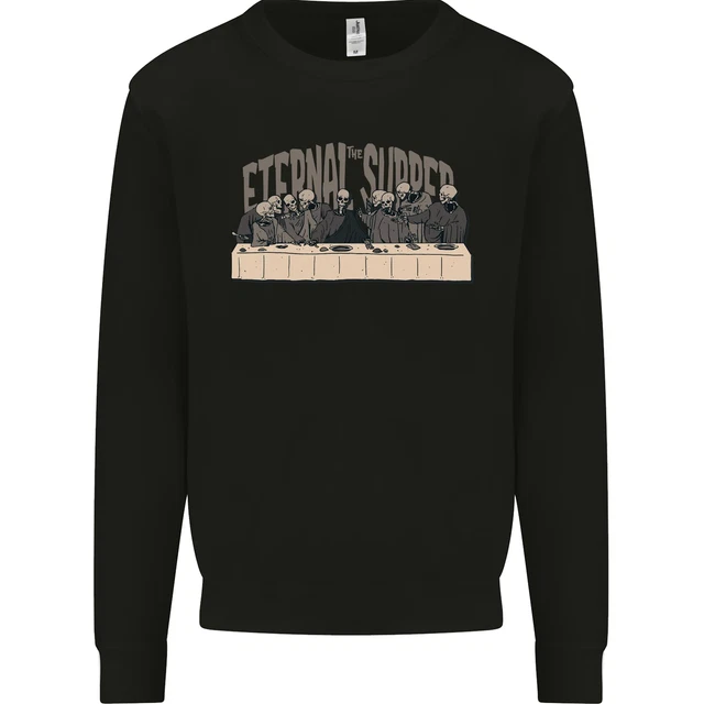 The Eternal Supper Last Parody Atheist Skulls Mens Sweatshirt Jumper