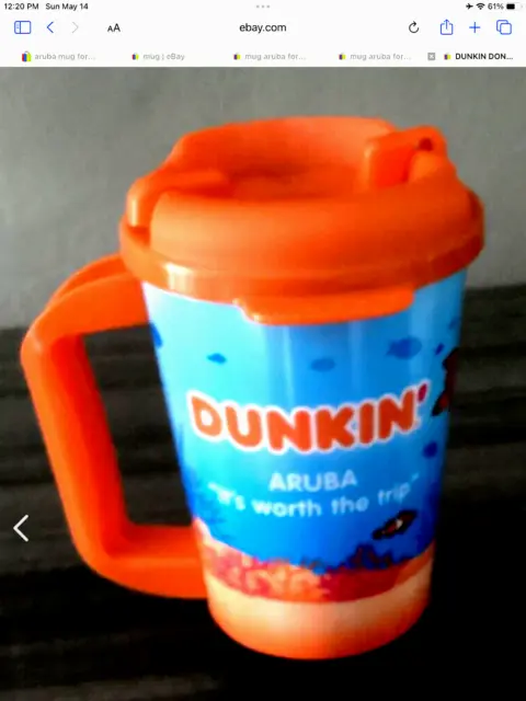 Dunkin Donuts Aruba  Travel Mug Tumbler Whirley 18 oz Hot Cold Rubber