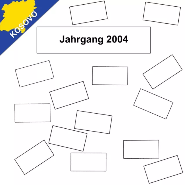 18 x Beschriftung für Briefmarkenalbum Kosovo Jahrgang 2004 komplett