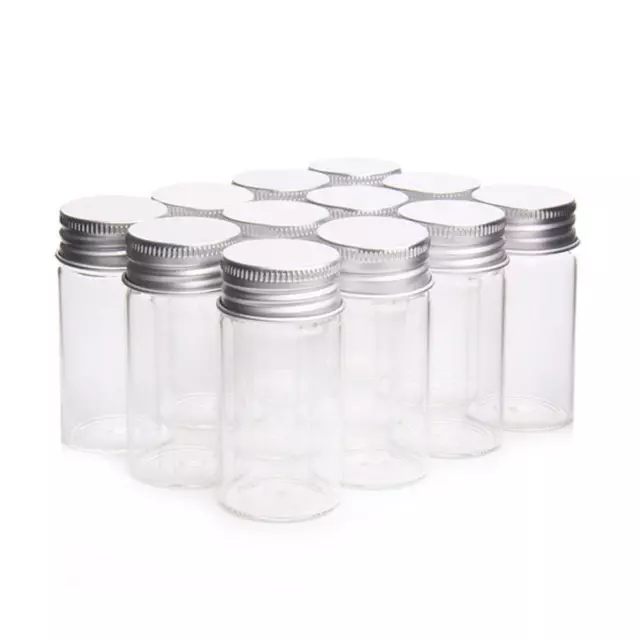 Vials Small Glass Bottles Mini Jars With Aluminum Screw New Lids Storage Y9S6