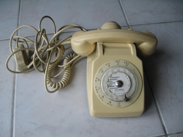 Ancien Téléphone à Cadran Socotel S63 – Bleu – Année 1981 – Vintage – Occasion