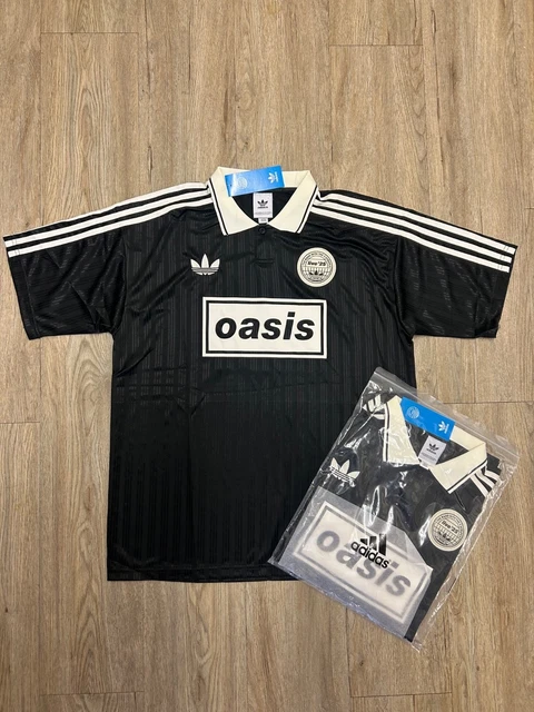 ADIDAS X OASIS Tour 3-Stripes Football T-Shirt Black/Blue (S