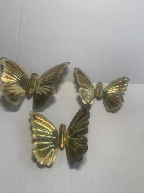 Home Interiors Homco Brass Butterflies, Group Of 3