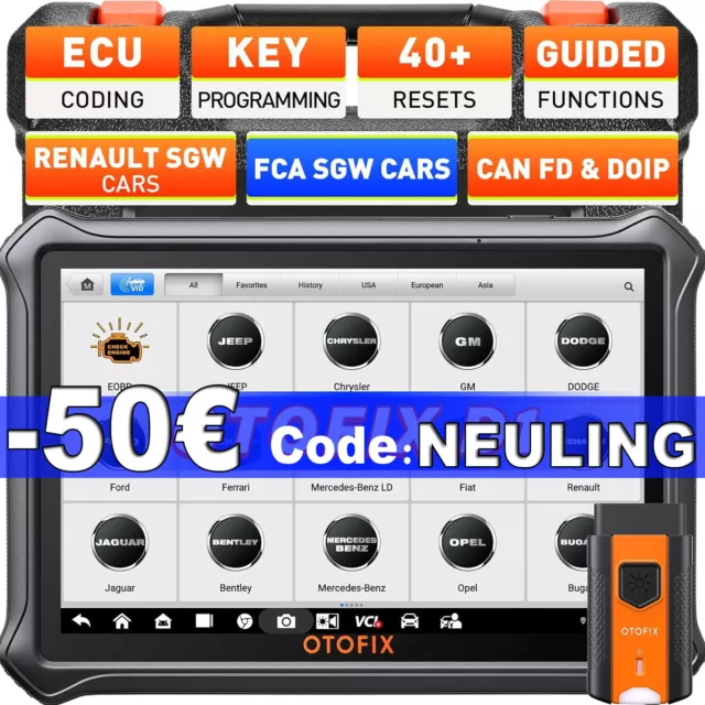 2024 OTOFIX D1 Profi OBD2 Diagnosegerät Scanner ALLE SYSTEM ECU Key Coding TPMS