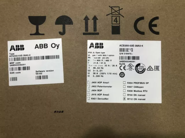 ABB inverter ACS355-03E-38A0-4 new FREE EXPEDITED SHIPPING /