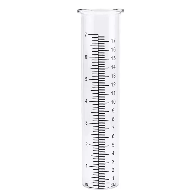 QMET 7" Capacity Rain Gauge Glass Replacement Tube for Yard Garden Outdoor Ho...