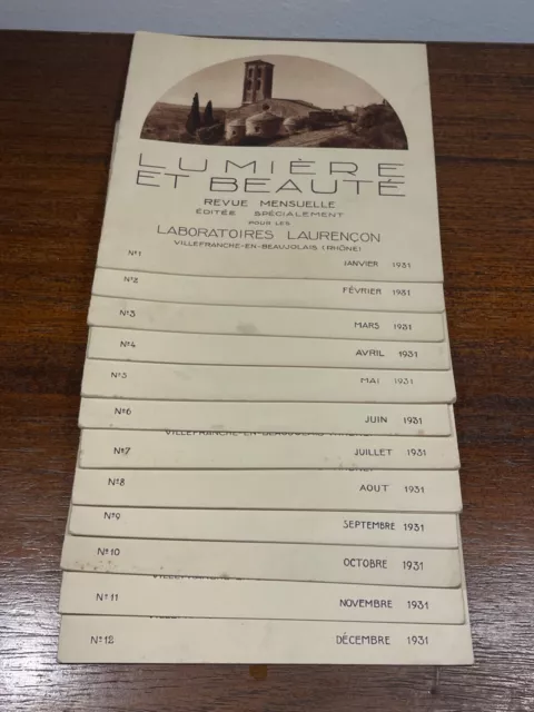 Lot de 12 Revue Mensuelle Lumière et Beauté 1931 (7D)