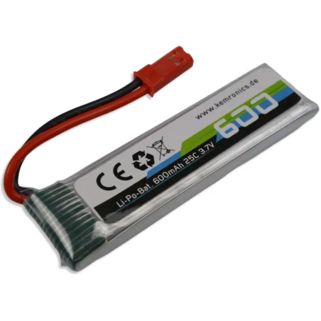 Lipo Akku 600mAh 1s 3,7V 25C für E-Flite Blade 120SR mQX Ninetec Spaceship9