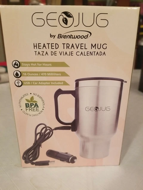 Brentwood Appliances CMB-16C GEOJUG 16-Ounce Stainless Steel 12-Volt Heated T...