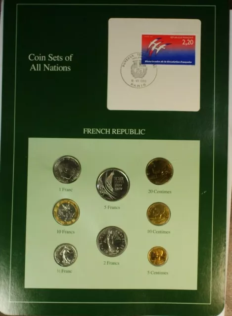 Coin Sets of All Nations French Republic UNC 8 Coins BU