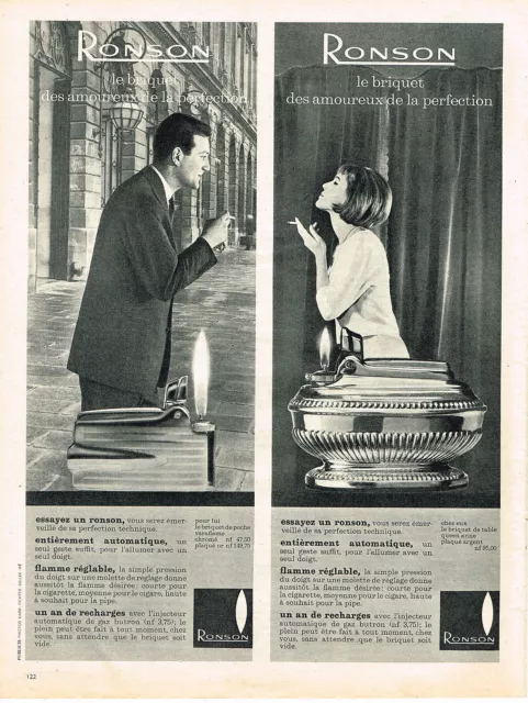 PUBLICITE ADVERTISING 044  1961  RONSON   briquet