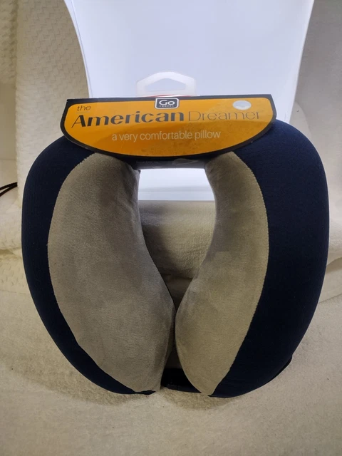 New, Go Travel A481 DK Blue American Dreamer Memory Foam Travel Neck Pillow
