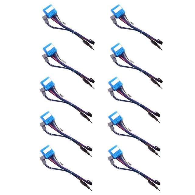 10PCS Car Audio 16PIN Adapter Stereo Wire Harness 16PIN Speaker Wire Harnes E8Q3