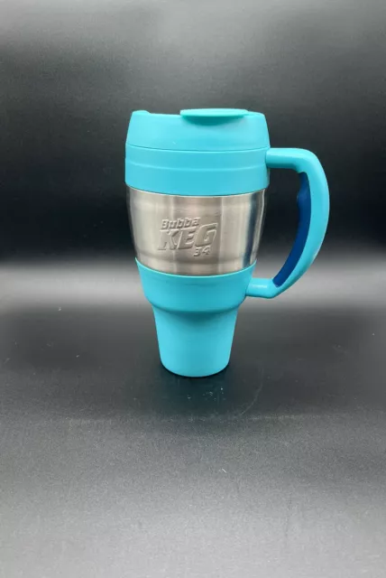 Bubba Keg 34 oz  Insulated Teal Blue Travel Mug with Chrome + Flip-Top Lid