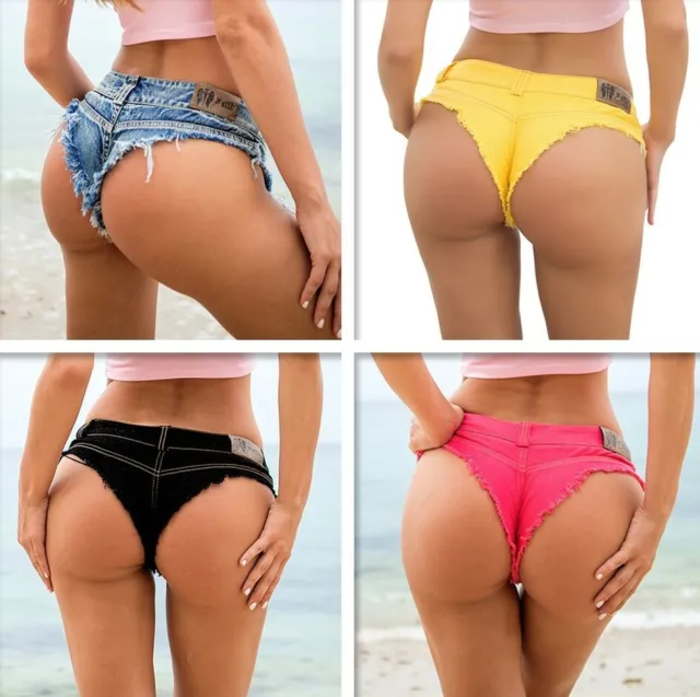 Sexy Mini Corti Donna Micro Jeans Corti Da Spiaggia Hot Denim Club Festa Bikini