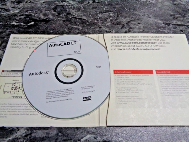 DVD software di prova autoCAD LT 2009 DVD software di prova autoCAD LT 2009