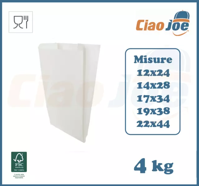 4 KG Sacs De Papier Blanc Kraft pour Alimentaire Pain Cadeau Bonbons Gâteaux