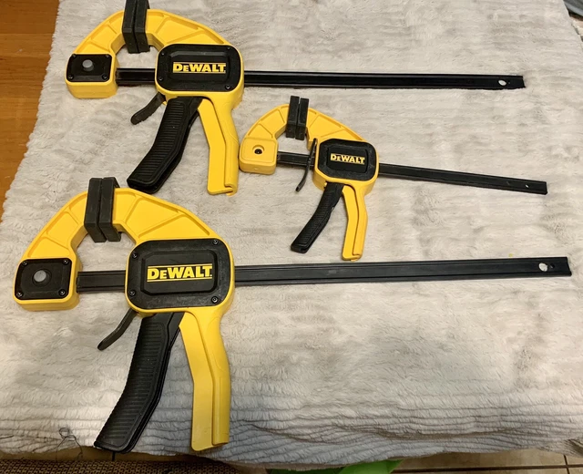 DEWALT Trigger Clamps - Black/Yellow Set of 3  2-12” ,1-6”