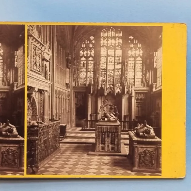 Stereoview Karte 3D 1870 Warwick Warwickshire St. Mary's Church Beauchamp Kapelle