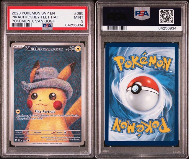 2023 POKEMON X Van Gogh Pikachu mit grauem Filzhut 085 Promo PSA 9 NEUWERTIG EUR 221,02