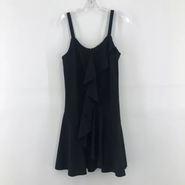 NWT Spense Black Ruffle Scoop Neck Sleeveless A-Line Mini Dress Womens Size 10