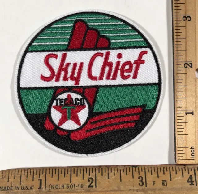 Texaco Sky Chief Gas Oil Logo Iron On Patch Service Station Reproduction