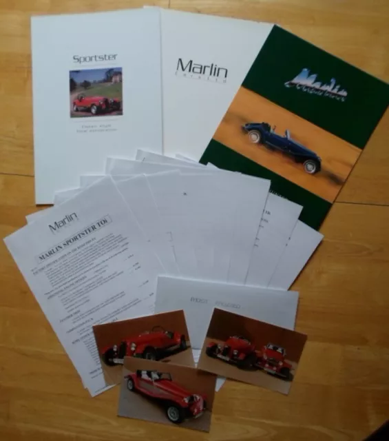 MARLIN HUNTER & SPORTSTER Kit Car orig 1997 Media Press Pack with Brochures etc