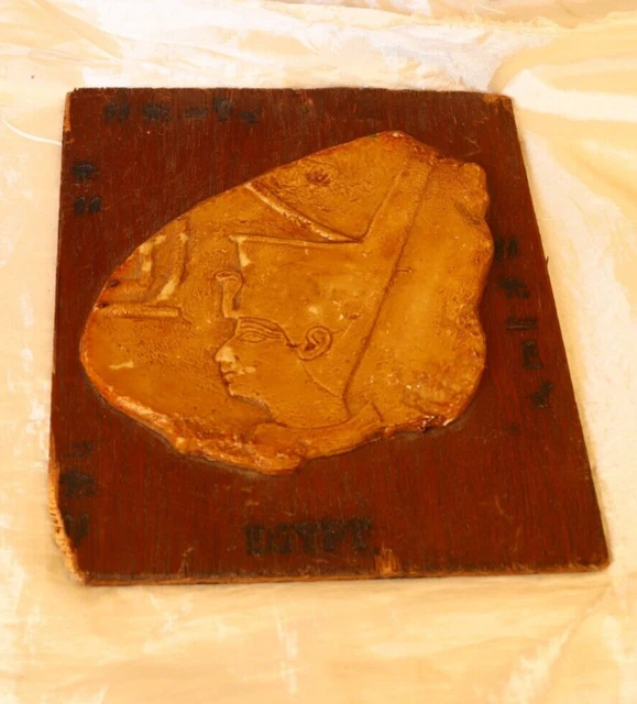 Vintage Icon Engraved With Egyptian Pharaoh & Hieroglyphic, Egyptian Handmade