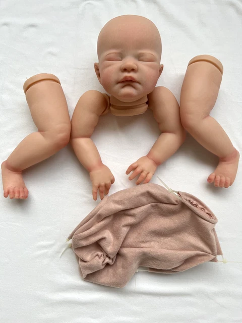 21in Painted Reborn Doll Kits Body Parts Sleeping Baby Soft Vinyl DIY Mold Gift