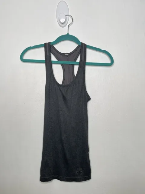 Under Armour Ribbed Knit Tank Too Womens Size Small Gray Active Wear Fitted