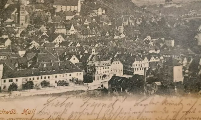alte Ansichtskarte Soolbad Schwäbisch Hall  1913 antik AK Postkarte mn