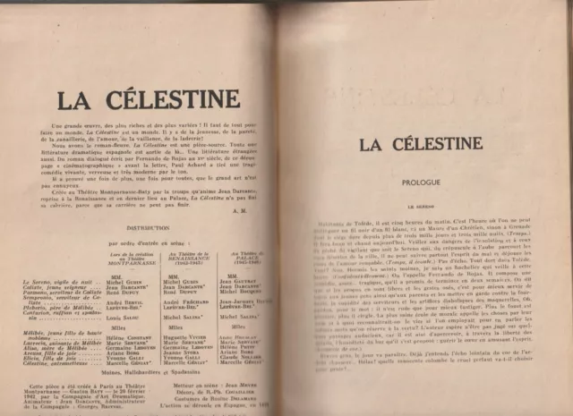 Paris THEATRE N°1. La Célestine/P Achard, M. de Falindor/ Manoir, Verhylle. 1947 2