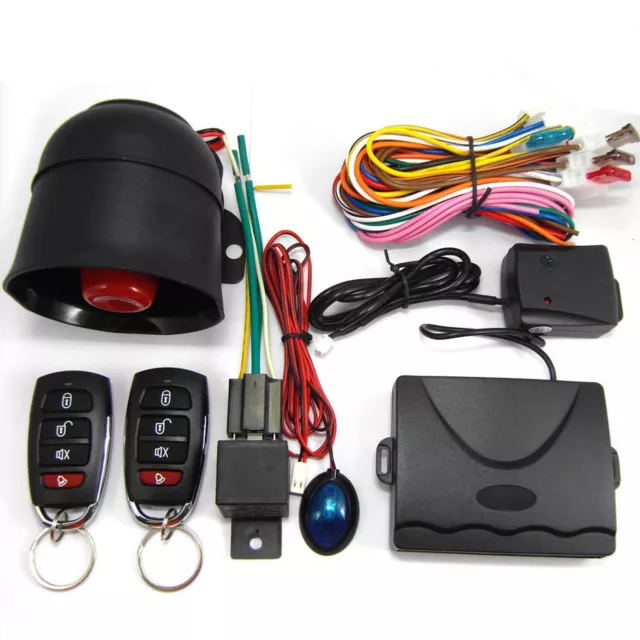 New Car Security System Alarm Burglar Central Locking With Shock Sensor&2 Remote