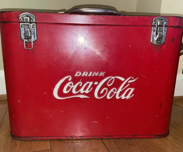 Vintage Coca-Cola Coke Airline Stainless Cooler Ice Chest Very Good Condition!